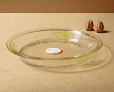 画像5: レトロ パイレックス 岩城硝子 耐熱パイ皿 黄花 22.5cm 日本製 (5)