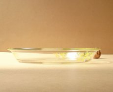 画像7: レトロ パイレックス 岩城硝子 耐熱パイ皿 黄花 22.5cm 日本製 (7)