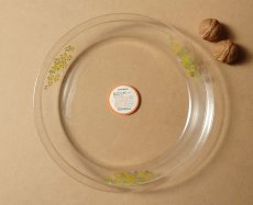 画像8: レトロ パイレックス 岩城硝子 耐熱パイ皿 黄花 22.5cm 日本製 (8)