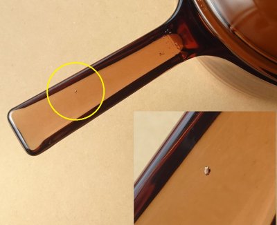 画像1: VISION コーニング社 直火用ガラス片手鍋 アンバー1.5L