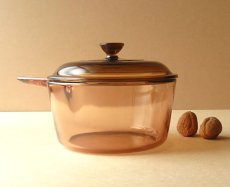 画像6: VISION コーニング社 直火用ガラス片手鍋 アンバー1.5L (6)