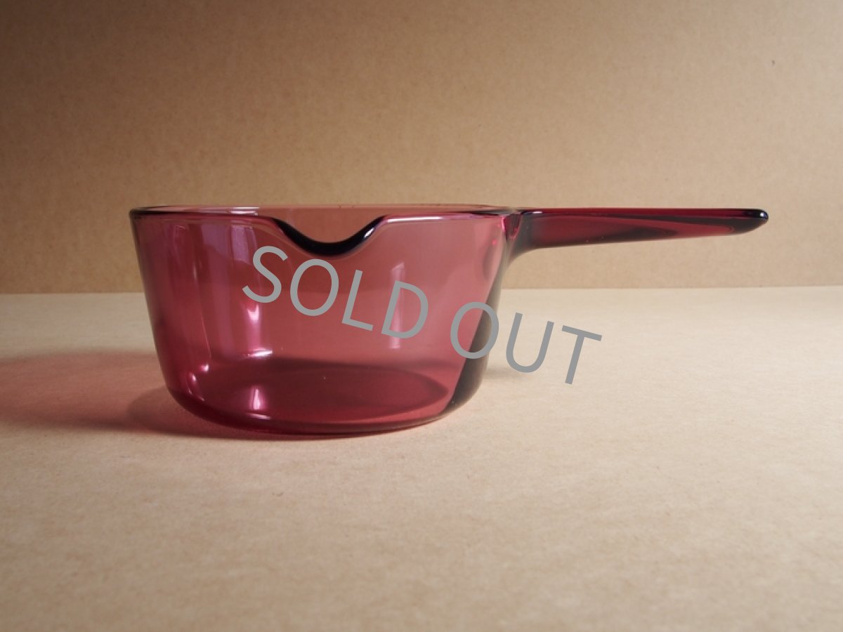 画像8: VISION コーニング社　直火用ガラス片手鍋 クランベリー1L (8)