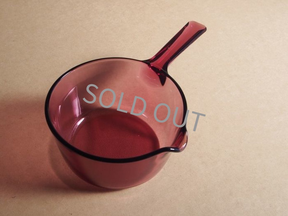 画像9: VISION コーニング社　直火用ガラス片手鍋 クランベリー1L (9)