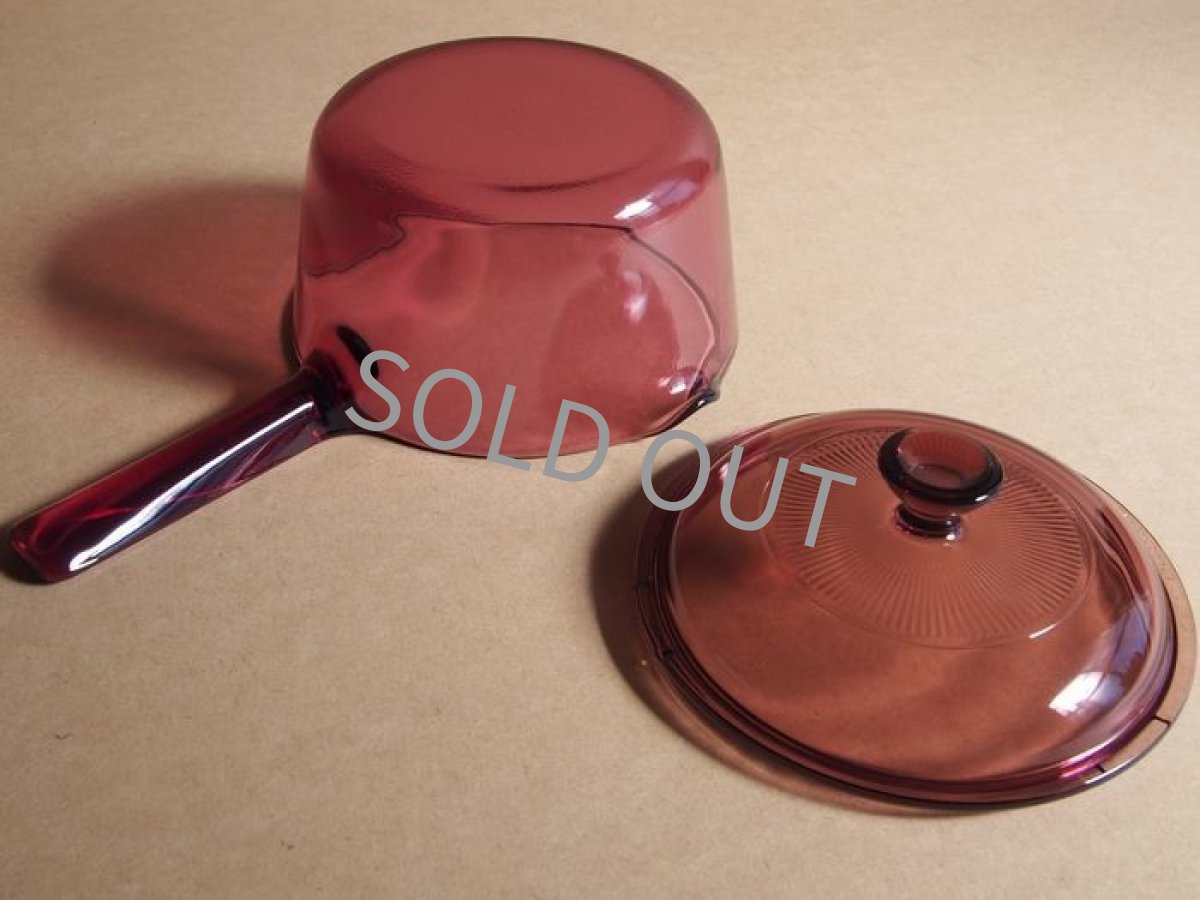 画像13: VISION コーニング社　直火用ガラス片手鍋 クランベリー1L (13)