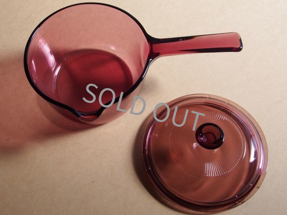 画像6: VISION コーニング社　直火用ガラス片手鍋 クランベリー1L (6)