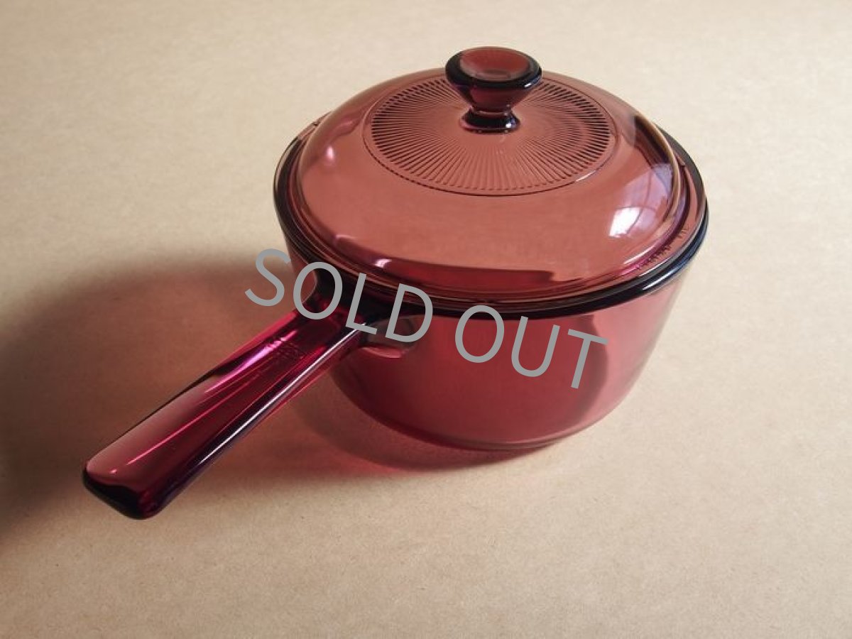 画像5: VISION コーニング社　直火用ガラス片手鍋 クランベリー1L (5)