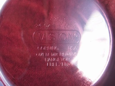 画像1: VISION コーニング社　直火用ガラス鍋 クランベリー 0.75L