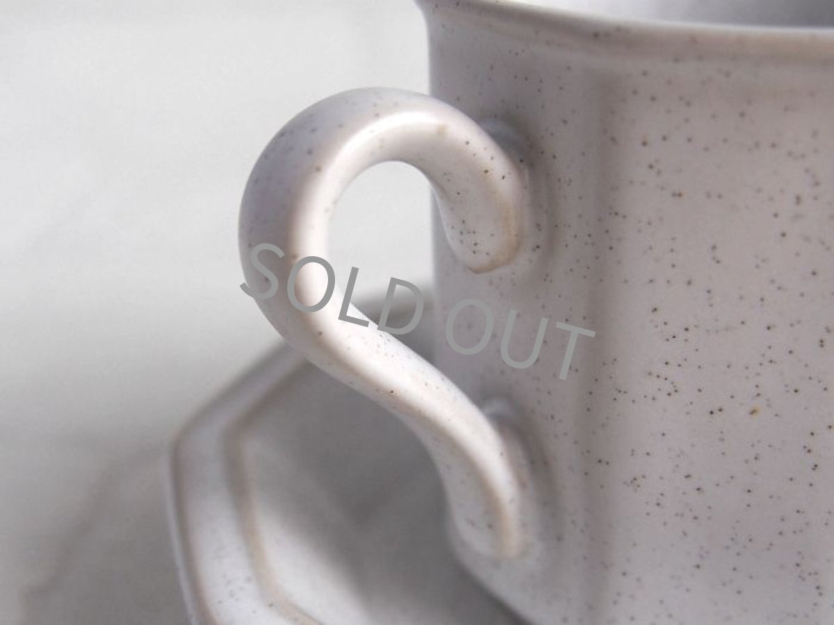 画像7: ノリタケ フォークストーン　 デミタスカップ＆ソーサー 八角　砂目 白 (7)