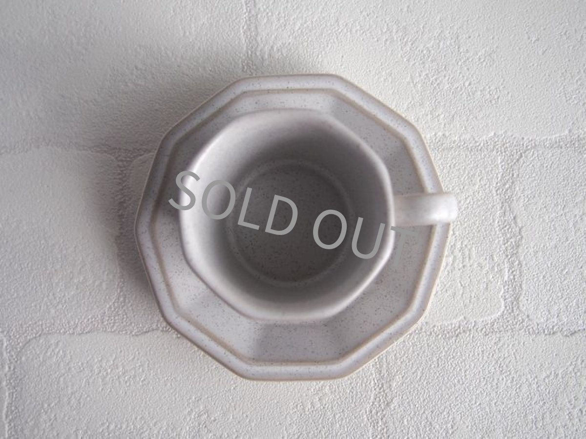 画像3: ノリタケ フォークストーン　 デミタスカップ＆ソーサー 八角　砂目 白 (3)