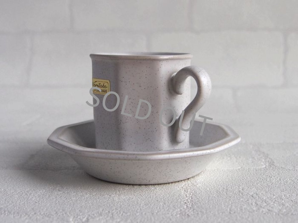 画像4: ノリタケ フォークストーン　 デミタスカップ＆ソーサー 八角　砂目 白 (4)