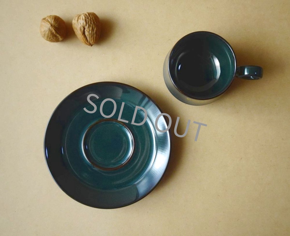 画像13: ノリタケ フォークストーン　 カップ＆ソーサー　灰青緑 丸柄 (13)