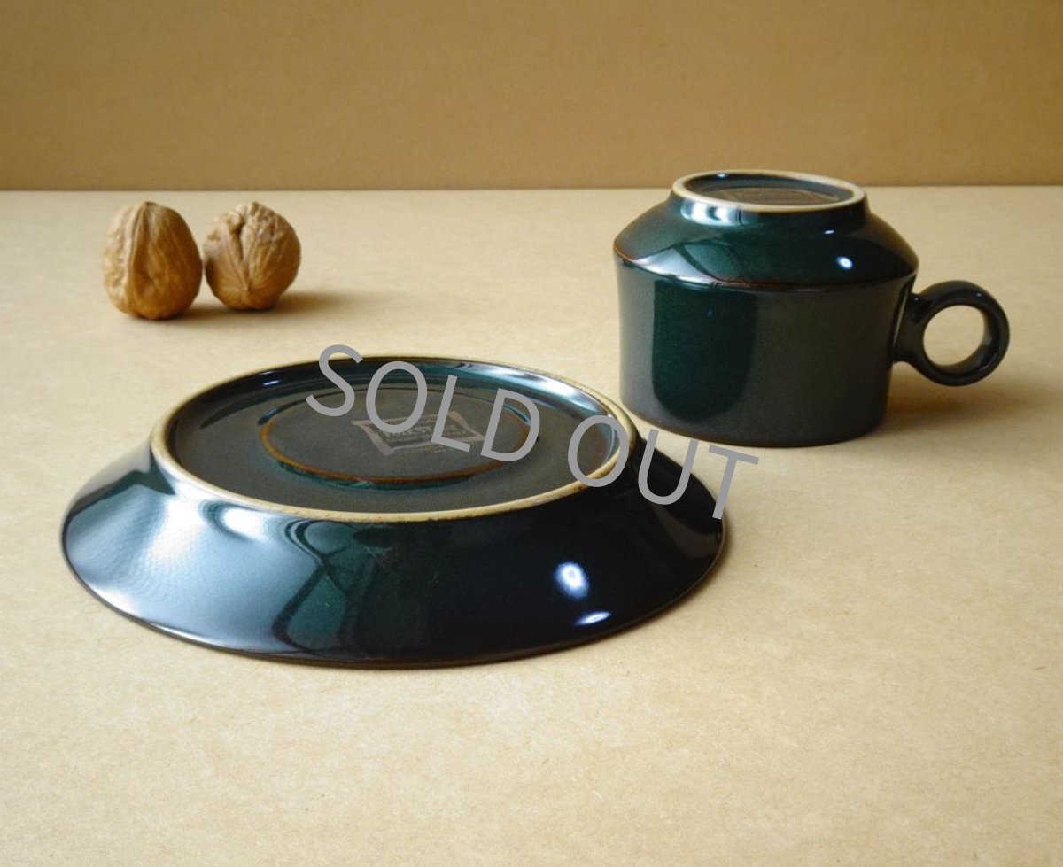 画像17: ノリタケ フォークストーン　 カップ＆ソーサー　灰青緑 丸柄 (17)