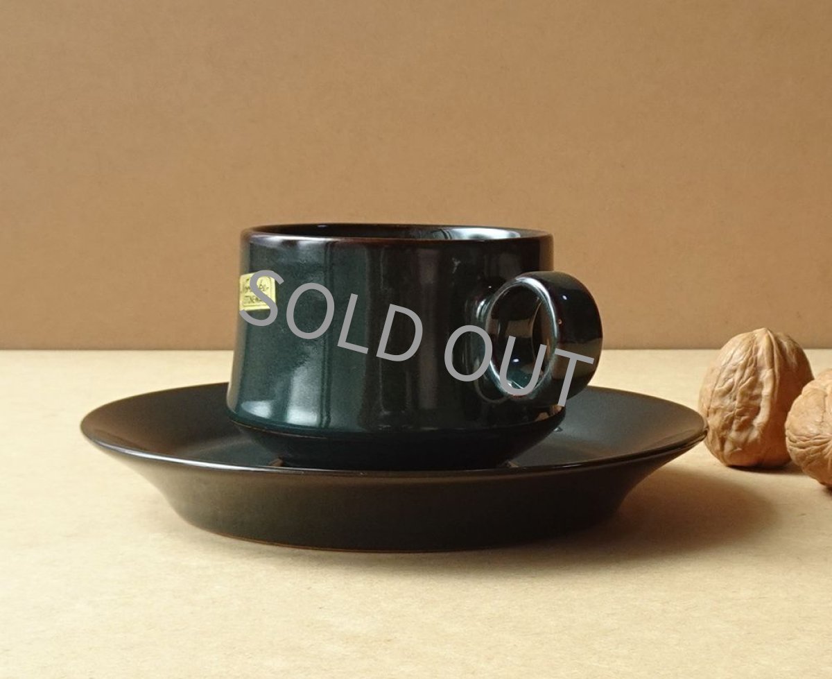 画像2: ノリタケ フォークストーン　 カップ＆ソーサー　灰青緑 丸柄 (2)