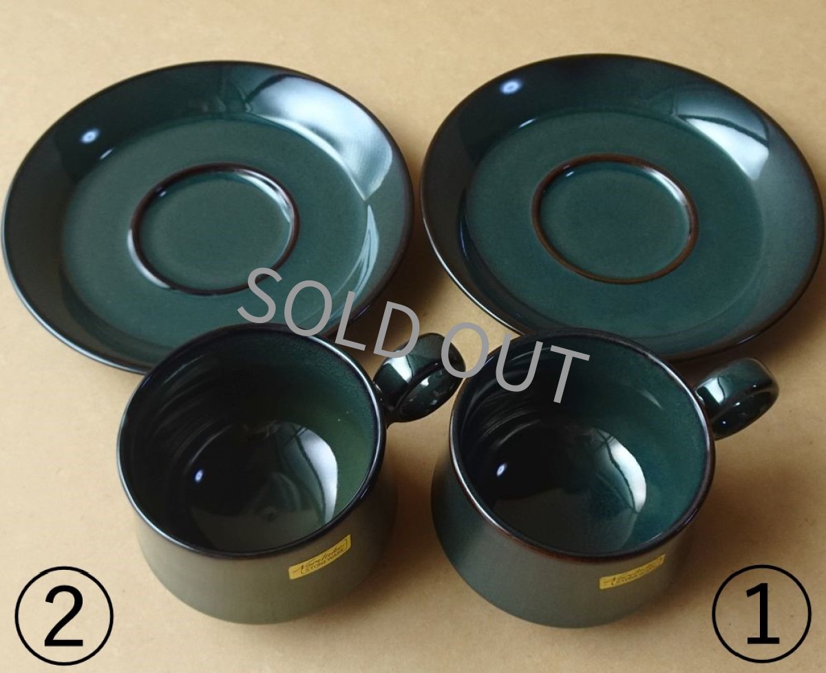 画像21: ノリタケ フォークストーン　 カップ＆ソーサー　灰青緑 丸柄 (21)