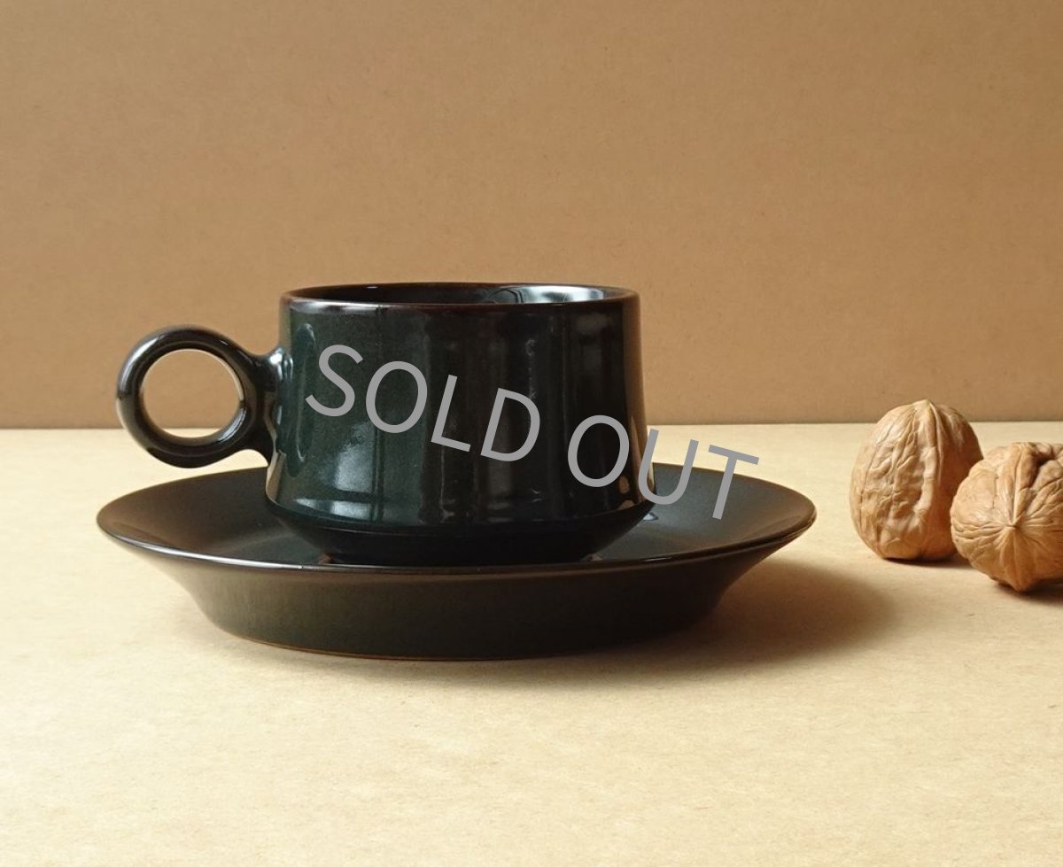 画像3: ノリタケ フォークストーン　 カップ＆ソーサー　灰青緑 丸柄 (3)