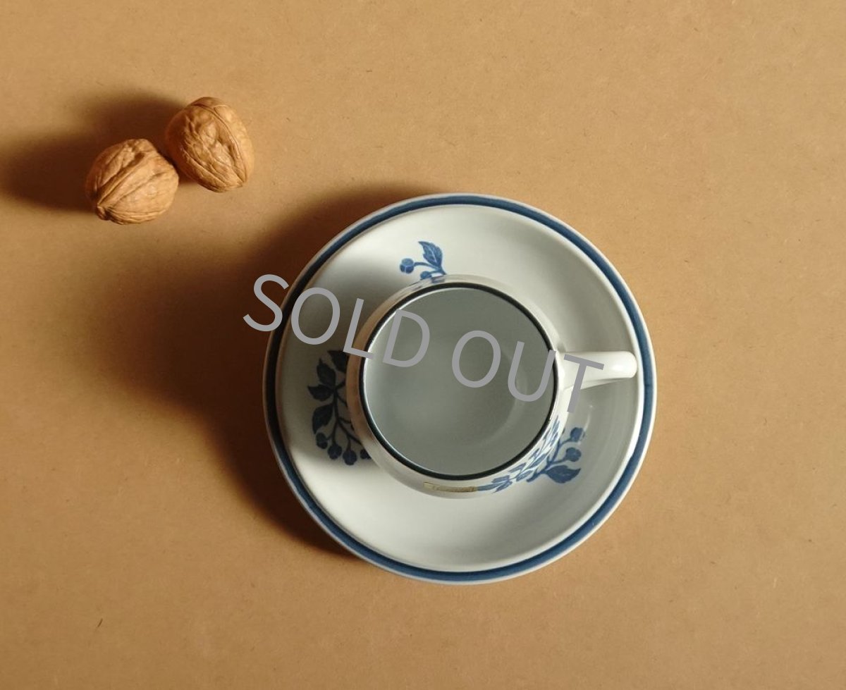 画像10: ノリタケ ストーンウェア　カップ＆ソーサー 青実 先細 (10)