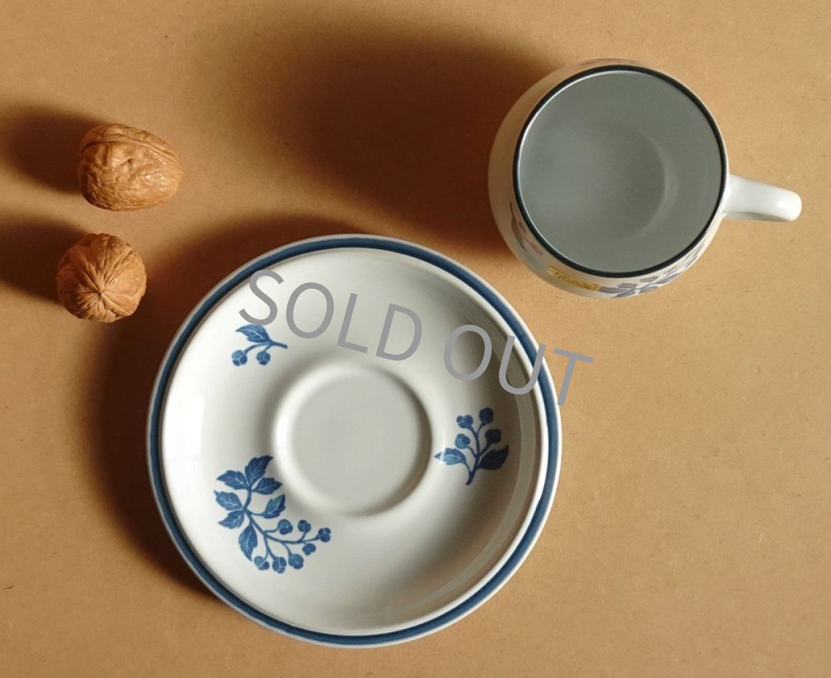 画像12: ノリタケ ストーンウェア　カップ＆ソーサー 青実 先細 (12)