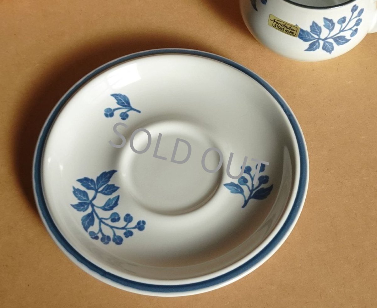 画像13: ノリタケ ストーンウェア　カップ＆ソーサー 青実 先細 (13)