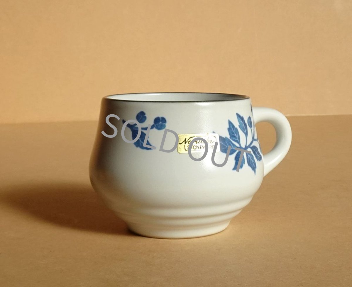 画像16: ノリタケ ストーンウェア　カップ＆ソーサー 青実 先細 (16)