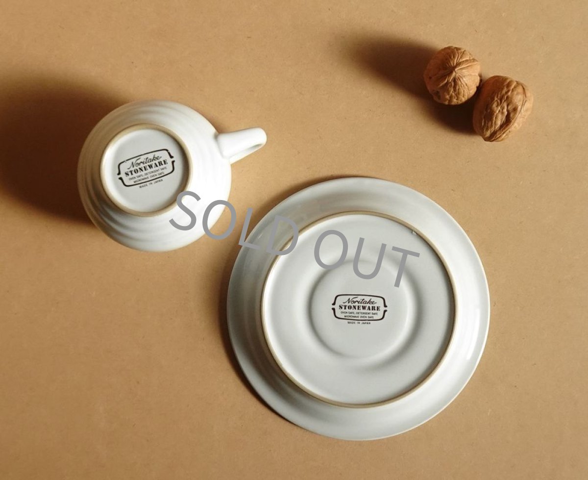 画像19: ノリタケ ストーンウェア　カップ＆ソーサー 青実 先細 (19)