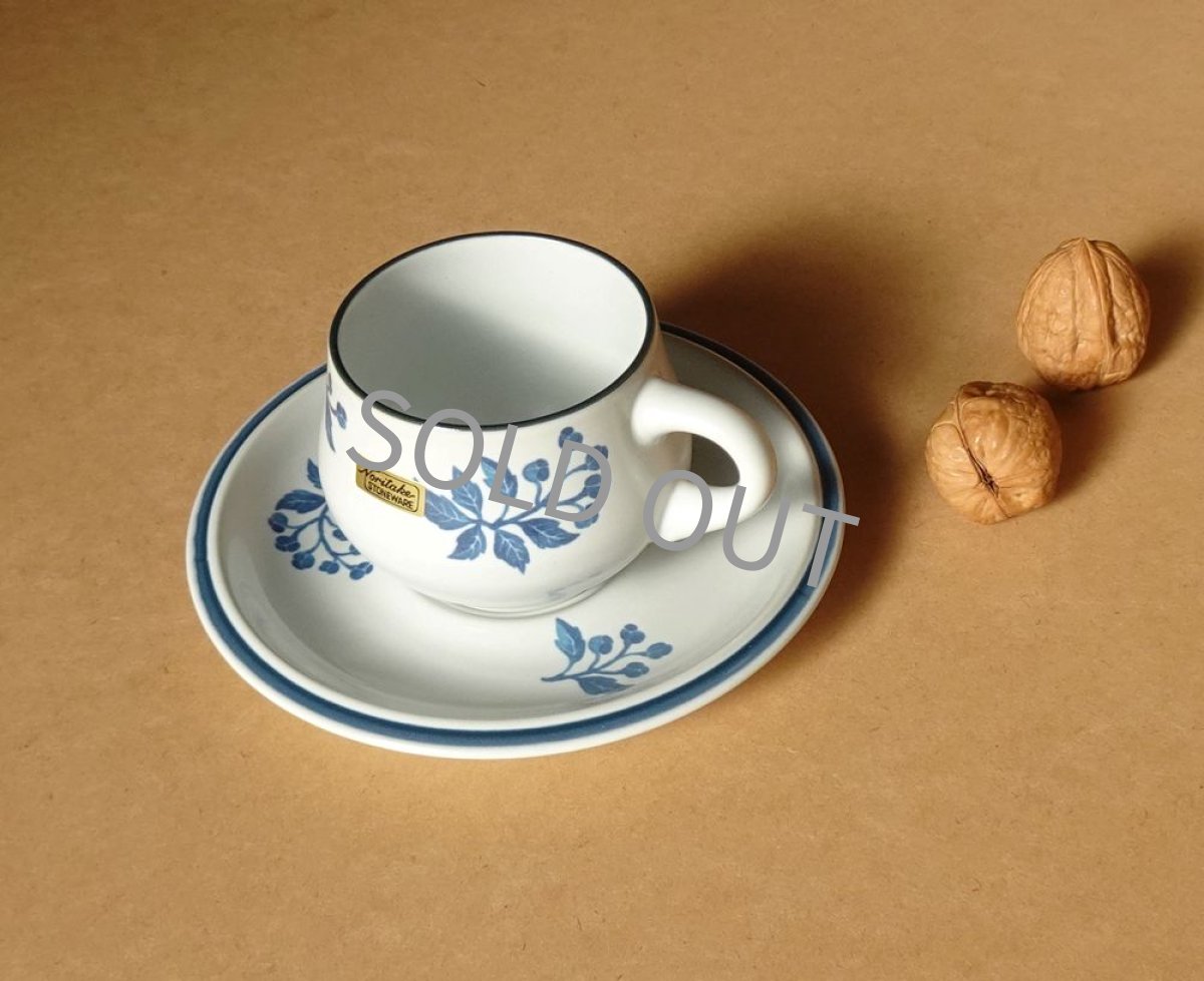 画像22: ノリタケ ストーンウェア　カップ＆ソーサー 青実 先細 (22)