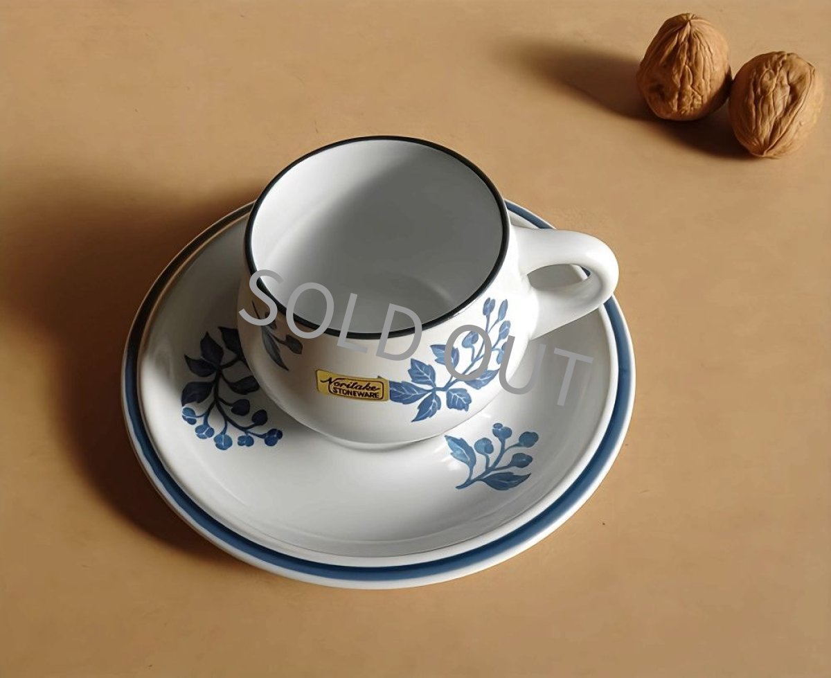 画像23: ノリタケ ストーンウェア　カップ＆ソーサー 青実 先細 (23)