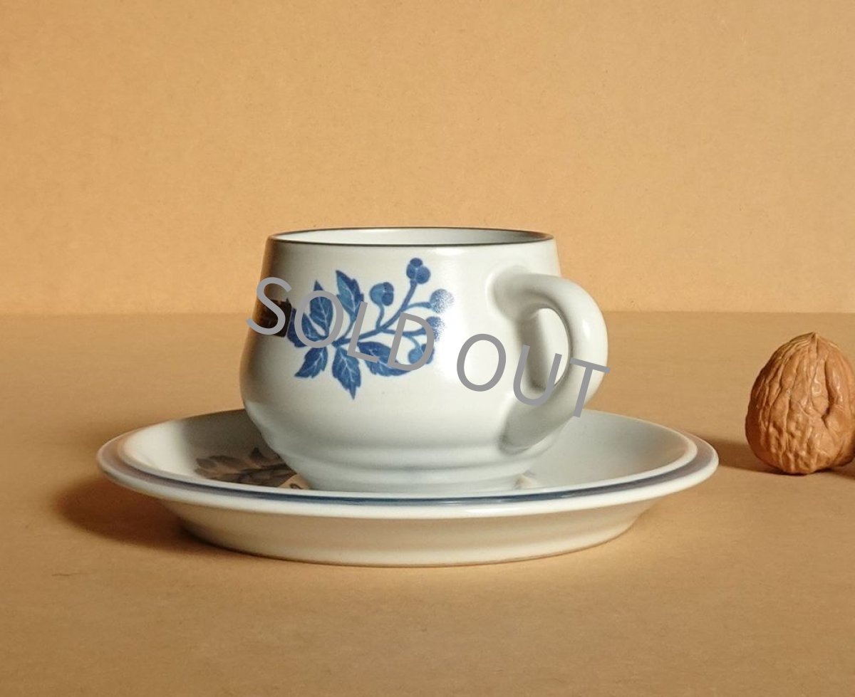 画像5: ノリタケ ストーンウェア　カップ＆ソーサー 青実 先細 (5)