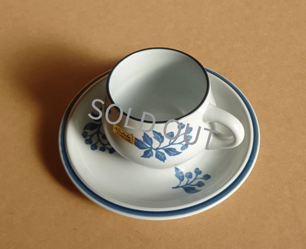 画像7: ノリタケ ストーンウェア　カップ＆ソーサー 青実 先細 (7)