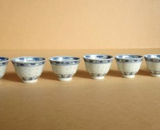 画像13: 景徳鎮　茶器7客組　蛍手 青花 中国茶器  (13)