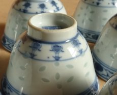 画像17: 景徳鎮　茶器7客組　蛍手 青花 中国茶器  (17)