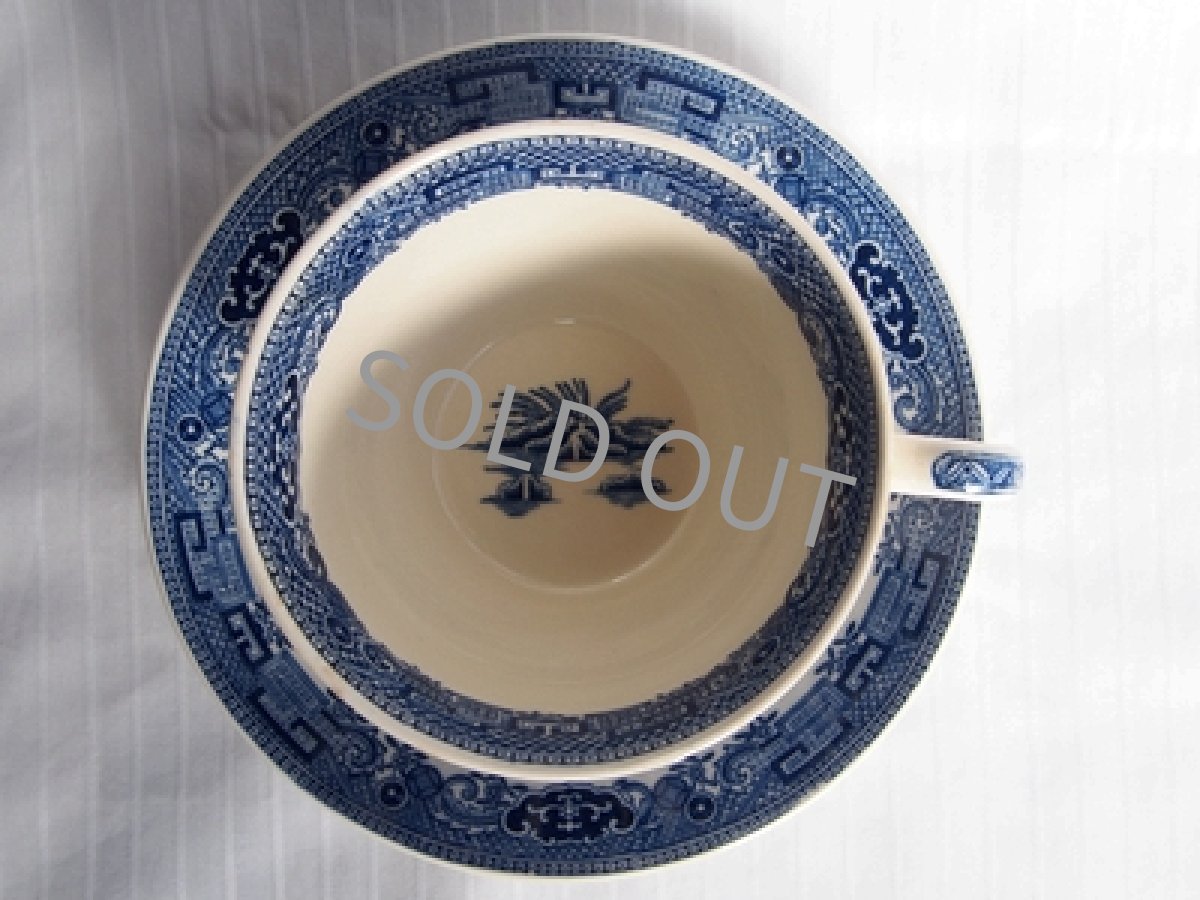 画像3: ウェッジウッド クイーンズウェア　カップ＆ソーサー　ウィロー 青(2) (3)