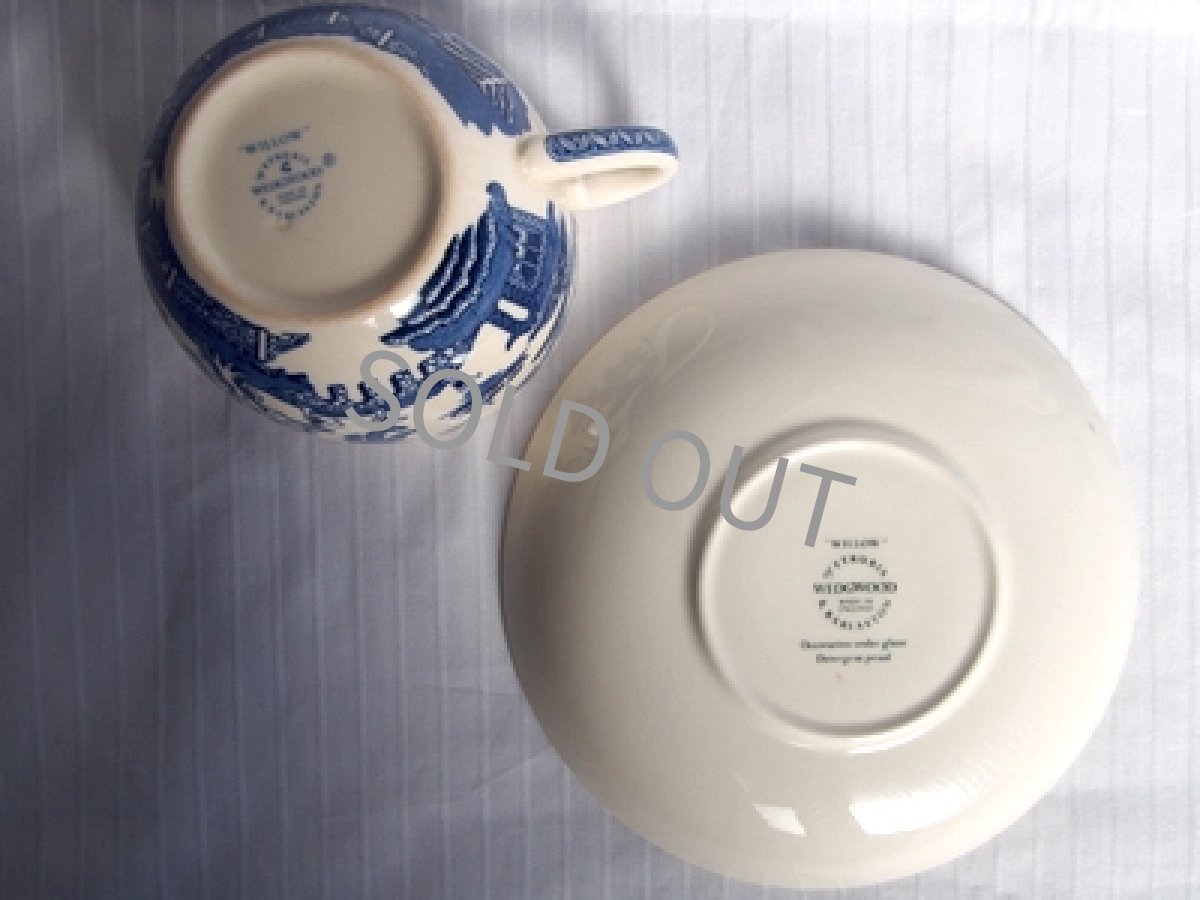 画像15: ウェッジウッド クイーンズウェア　カップ＆ソーサー　ウィロー 青(2) (15)