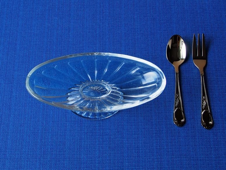 VMPD5-712-11 デザート皿 ガラス エレガンス 洋食器 スプーン付