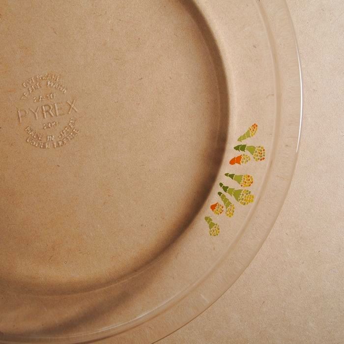レトロ パイレックス 岩城硝子 パイ皿 つくし 日本製 25cm