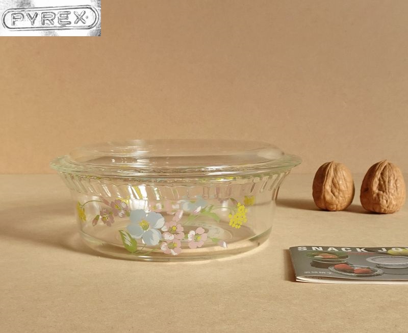 パイレックス 岩城硝子　蓋付き鉢　日本製 14cm メイブルー