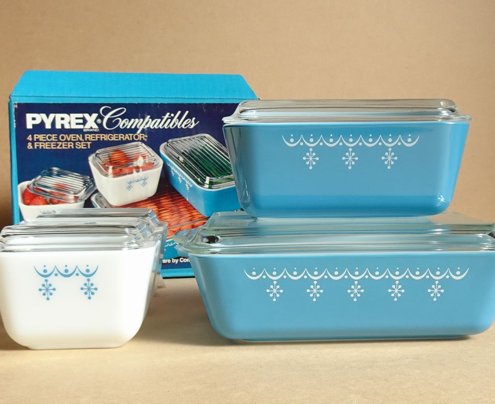 SHOP偶然と必然の間 PYREX REFRIGERATOR SNOWFLAKE BLUE vintage stock