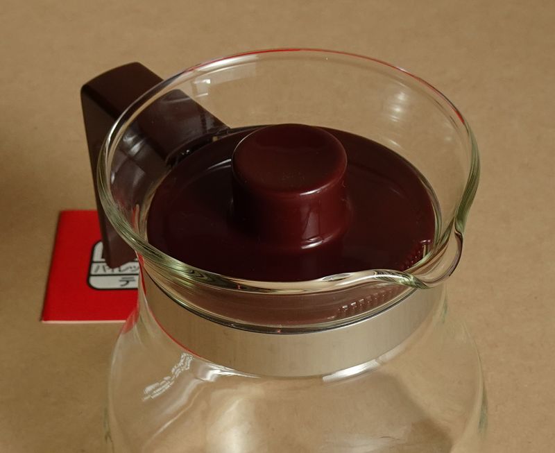 パイレックス 直火用 ポット 耐熱ガラス 950ml 赤茶色